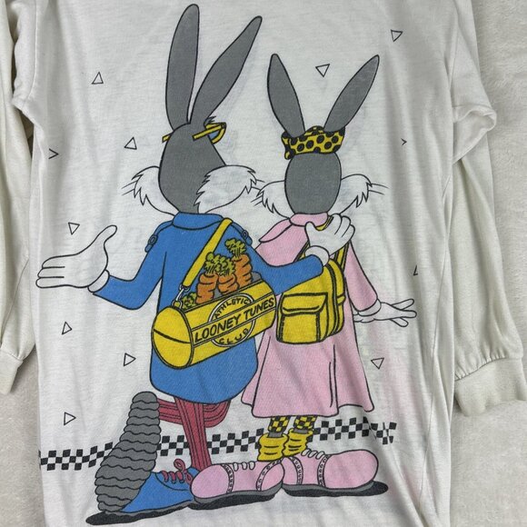 Vintage 1985 Bugs Bunny & Lola Adorable Kids Shirt Size 12 Looney Toons - Picture 7 of 8